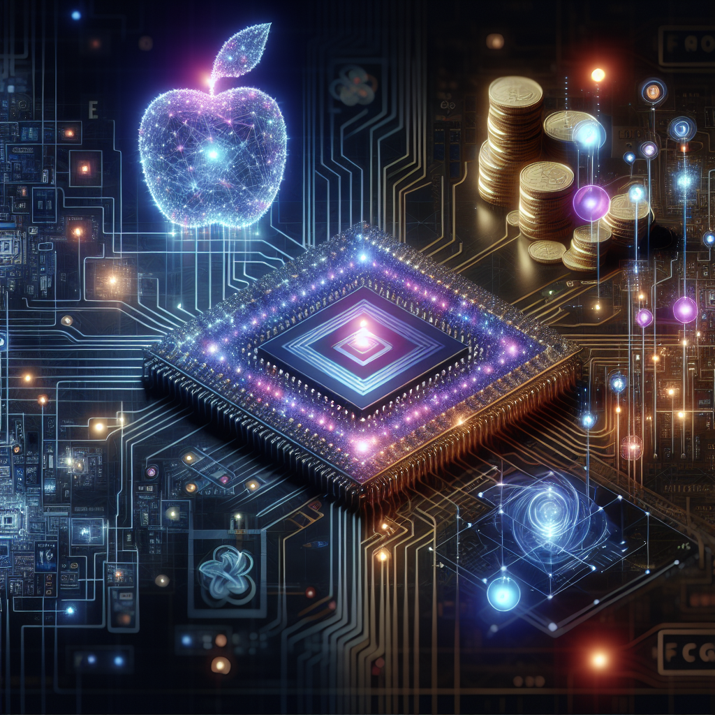 "Imagem de gráfico mostrando a queda nas ações de computação quântica, com logo da Apple e destaque para o anúncio de pagamento de US$ 95 milhões em artigos sobre tecnologia e finanças - Ações de Computação Quântica Caem e Apple Anuncia Pagamento de US$ 95 Milhões."